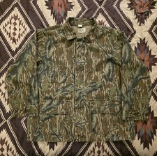 Vtg 80s Mossy Oak 3 Pocket Canvas Chore Field Jacket Tree Camo XL Made In USA