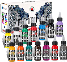 Tattoo Ink Set 14 Pcs Colors 1Oz 30Ml Tattoo Supply Indoor Tattoo Studio Renow