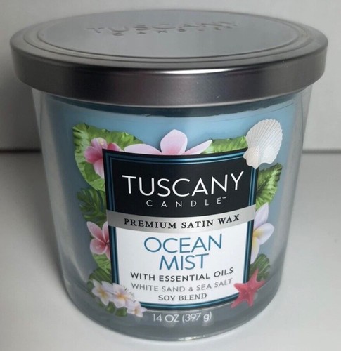 NEW Tuscany OCEAN MIST 14 oz SOY BLEND Candle White Sand/Sea Salt/Essential Oils - Picture 3 of 7