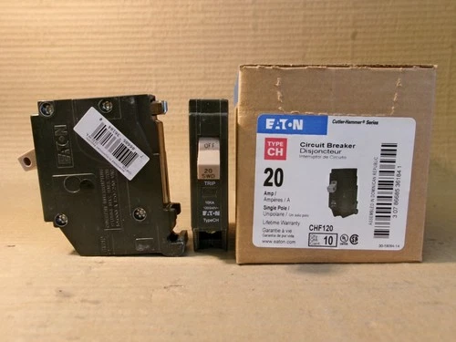 New Eaton CHF CH CHF120 1 Pole 20 Amp 240V Circuit Breaker *BOX OF 10*