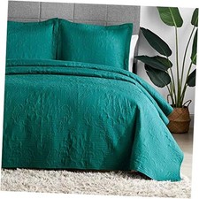 Teal Quilt King Size - Damask Ultrasonic All Season King-106"x96" Teal Damask