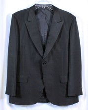 Tuxedo Jacket Blazer Suit Black 1 Button Dress Event Polyester 42 Regular