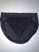 Vanity Fair Illumination Hi-Cut Panties 7 Large Charcoal Gray Lace Brief 13268