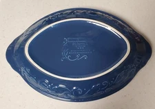 Pfaltzgraff  Weir In the Kitchen Blue 12 inch Oval Serving Platter USA