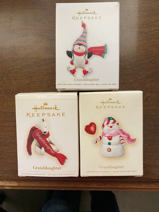 Hallmark Keepsake Christmas Ornaments lot of 3 Granddaughter #16