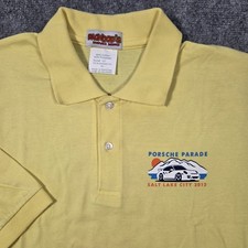 Vtg Porsche Parade Shirt Mens XL Salt Lake City 2012 Yellow Polo Short Sleeve