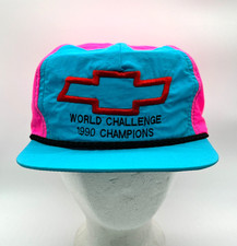 VTG Chevy World Challenge Hat 1990 Deadstock Adjustable Snapback Made USA Rope