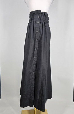 Everlane (Defect) The Easy Button Front Skirt Large Black Midi Skirt Side Slits