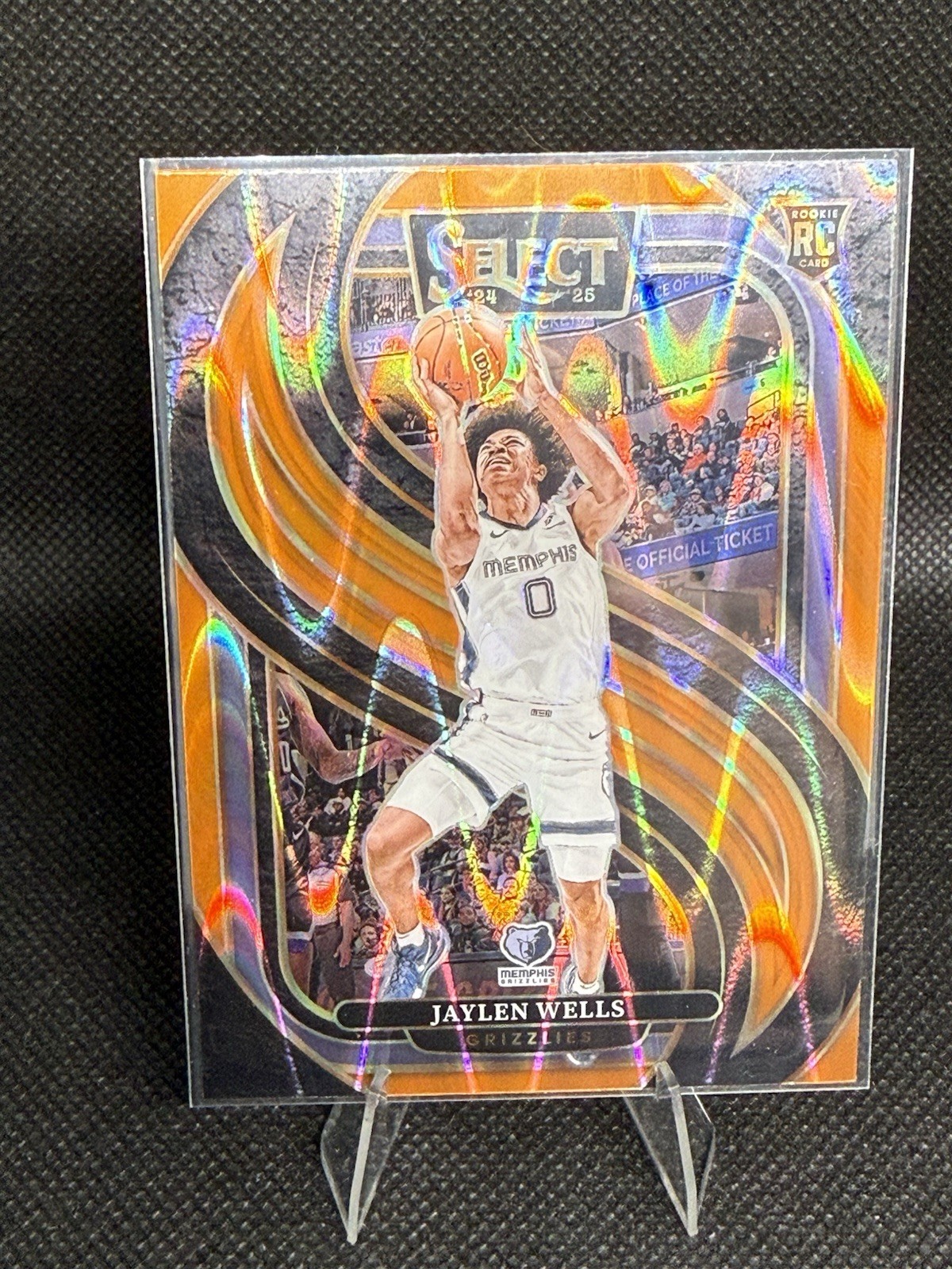 2024-25 Select Jaylen Wells Premier Level ORANGE FLASH RC Grizzlies