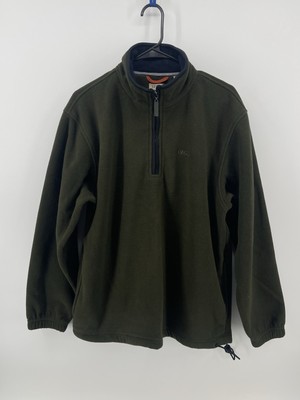 Izod Quarter 1/4 Zip Pullover Fleece Sweater Jacket Mens Size Medium Olive Green