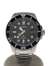 SEIKO Solar Watch Analog Stainless BLK SLV V157 0BT0