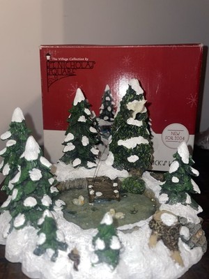 St. Nicholas Square The Village Collection Christmas Village Pond Scene 2004