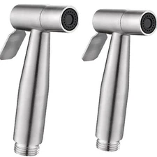 2 Pieces Bidet Toilet Sprayer Head Stainless Steel Handheld Sprayer for Cloth...