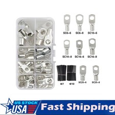 280PCS Copper Lugs Ring Terminals Bare Battery Welding Crimp Wire Connectors Kit
