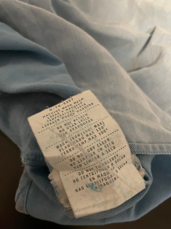 Camisa Ermenegildo Zegna Para Hombres XL Azul Claro Manga Larga Botón Frontal Hecha en Italia Foto 4 de 4