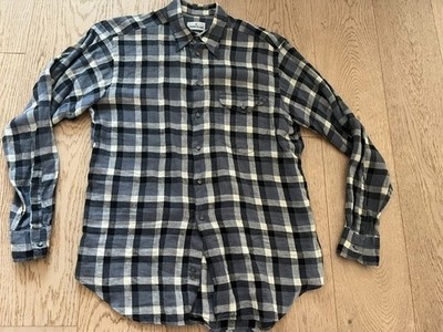 Cerruti 1881 men casual multicolor gray linen shirt pocket Size M Made in Italy