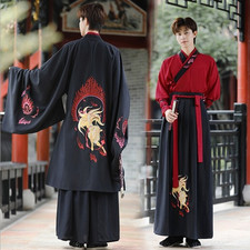Chinese Hanfu Large Size Ancient Men Cosplay Costume Party Dress Red Outfit Gift