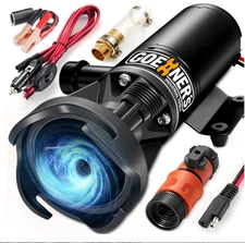 12V RV Portable RV Macerator Waste Pump 12GPM, Suction 3.2 ft, Lift 10 ft