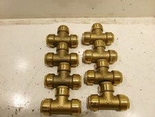 LOT OF 8 Sharkbite 3/4 x 3/4 x 3/4  Connect Brass Tee U370LFA...R458