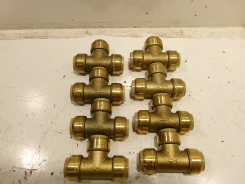 LOT OF 8 Sharkbite 3/4 x 3/4 x 3/4 Connect Brass Tee U370LFA...R458