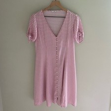 Mango pink and white gingham country western sun dress size 4