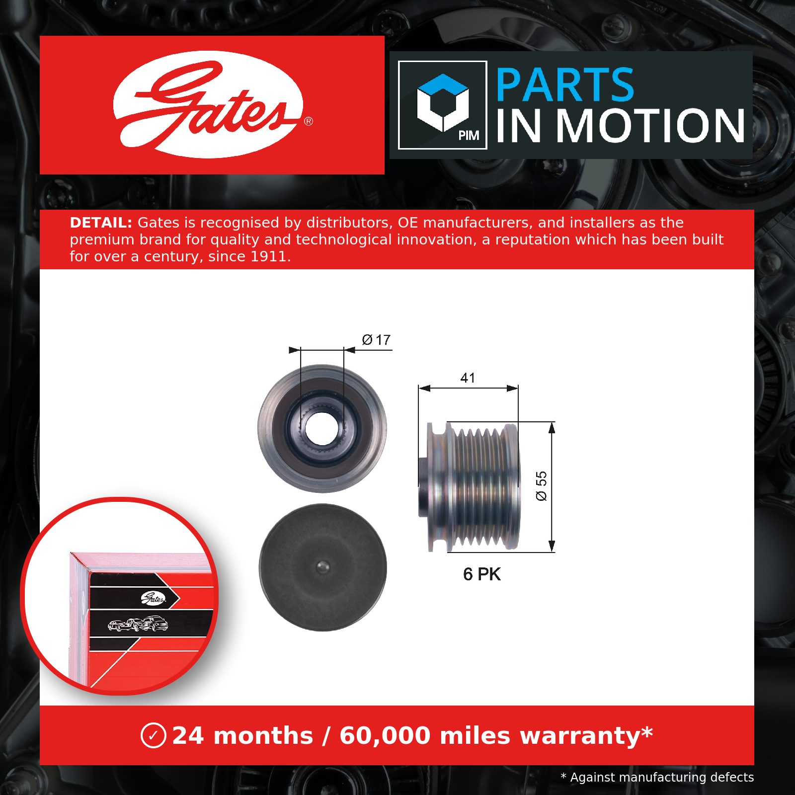 Gates OAP7115 Over Running Alternator Pulley - Image 5