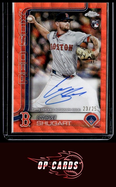 Chase Shugart 2025 Topps Chrome Rookie Autographs Orange Wave Refractors #/25