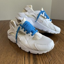 Nike Air Huarache Triple White Sneakers Shoes Youth Size 6.5 Y