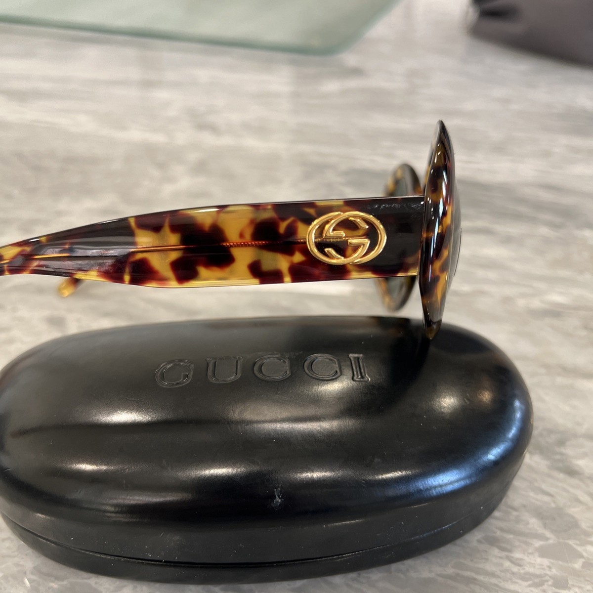 NEW - Rare New GUCCI GG2401/N/S 02Y Tortoise Oval Sunglasses Italy