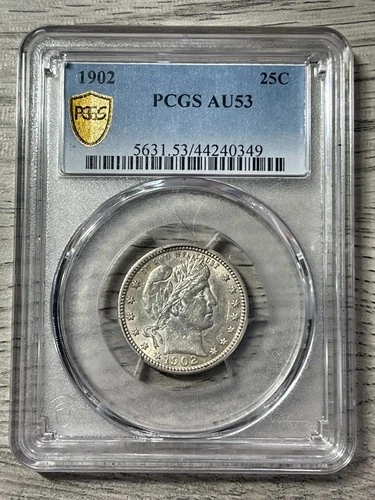 1902 BARBER QUARTER PCGS AU53