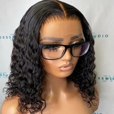 Deep Wave Lace Frontal Wigs Remy Hair Wig 13x4 7x5 Glueless Bob Human Hair Wigs