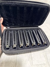 Piedmont Blues Harmonica Set Keys of A,B,C,D,E,F,G w/ Black Case