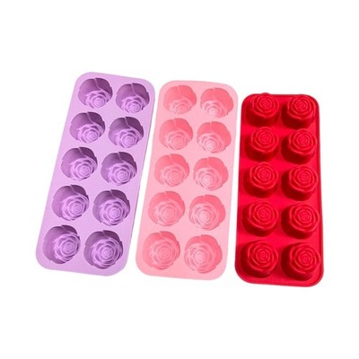 Rose Shape Silicone Molds For Chocolate Ice Cubes Baking Cake Decorating Kitchen