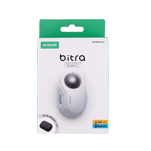 ELECOM bitra Index Finger Trackball Mouse 5 Button Wireless Compact Silent White - 第 2/16 張圖片
