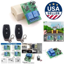 DC 12V/24V/30V Relay Receiver with 2 Remotes - Secure Wireless Control Switch