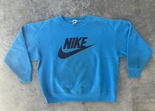 Vintage 1990s 1980s Teal Nike Sweatshirt XL Made In USA Shadow Logo