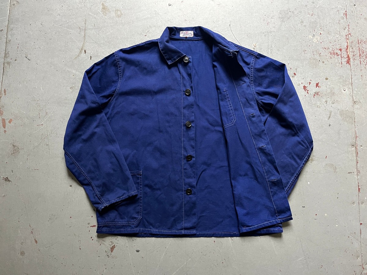 70s Vintage French Workwear Sanfor Chinese Faded Twill Work Jacket