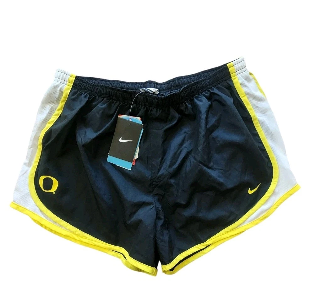 Nike Oregon Ducks Women's XL Running Shorts Black Yellow Dri-FIT Track Field