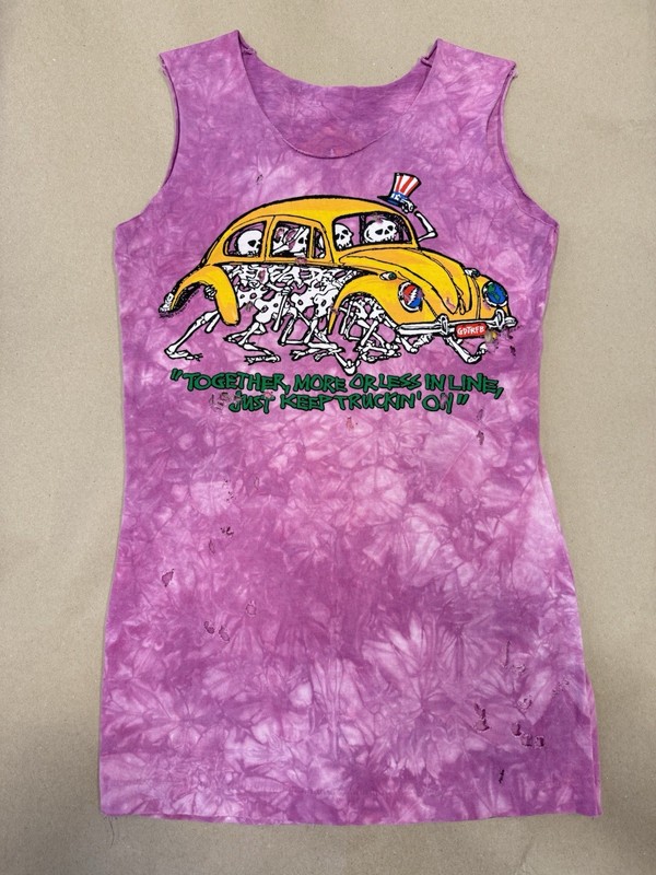 Grateful Dead 1994 Tour Banjo Skeleton Tie Dye Shirt L Liquid Blue Vintage