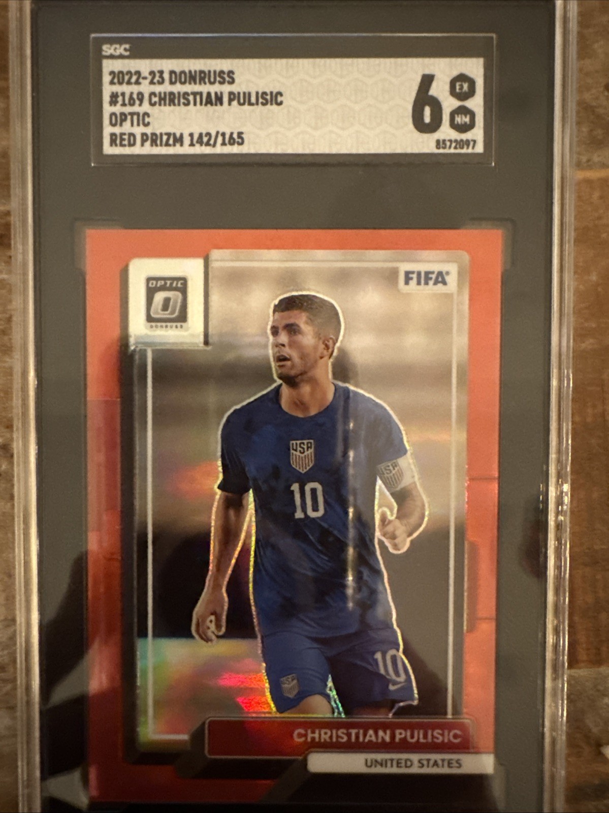 2022-23 Panini Donruss - Christian Pulisic #169 Optic Red Prizm /165