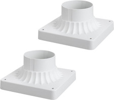 Outdoor Post Light Base 2PK, Pier Mount Adapter White