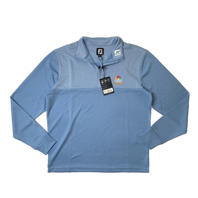 Footjoy Shirt Mens S Small Dusk Blue Heather Yoke Half Zip Midlayer NBC Sports