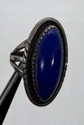 VNT Old Pawn Native American Sterling High Grade Blue Lapis Ring Size 6 Signed — photo 8