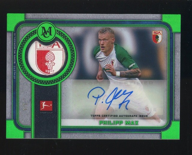 2019-20 Topps Museum Bundesliga Soccer Emerald Philipp Max Patch AUTO 1/1
