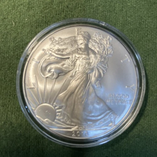 2010  AMERICAN SILVER EAGLE  1  OZ. Silver Unc In Air Tight Capsule