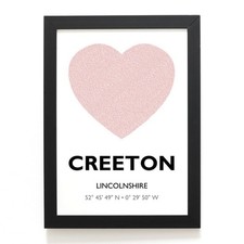 A4 PRINT - Creeton, Lincolnshire - Word Heart Design - TF0119