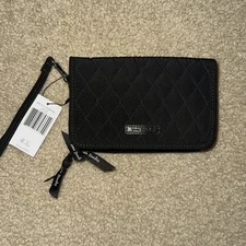 Vera Bradley Microfiber RFID 3-in-1 Crossbody Wristlet in Classic Black.  NWT