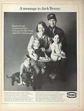 Vintage Print Ad 1969 Texaco Gasoline Jack Benny Petroliana Radio TV Retro Home