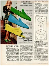 PRINT AD, 1976 Daniel Green Leisure Footwear 70's Wife House Shoes Slipper Flair