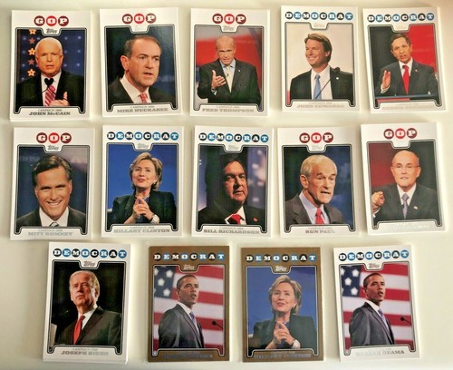 Topps Campaign 2008 Cards Obama Clinton Gold Biden You Pick - FREE Ship - Picture 1 of 29